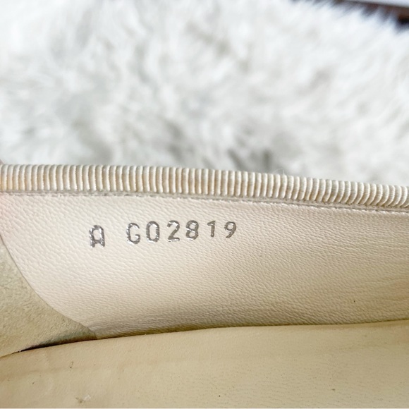 Chanel Beige Black Leather Interlocking CC Logo Cap Toe Ballet Flat 37.5 - Picture 12 of 13